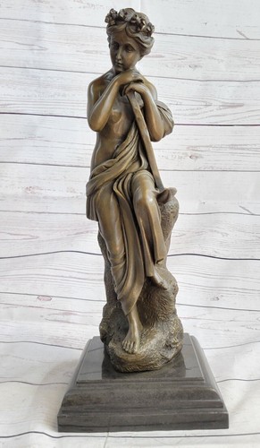 Wachsausschmelz Hotcast Bronze Skulptur schöne Frau ruht Jugendstil Deko Art - Bild 3 von 7