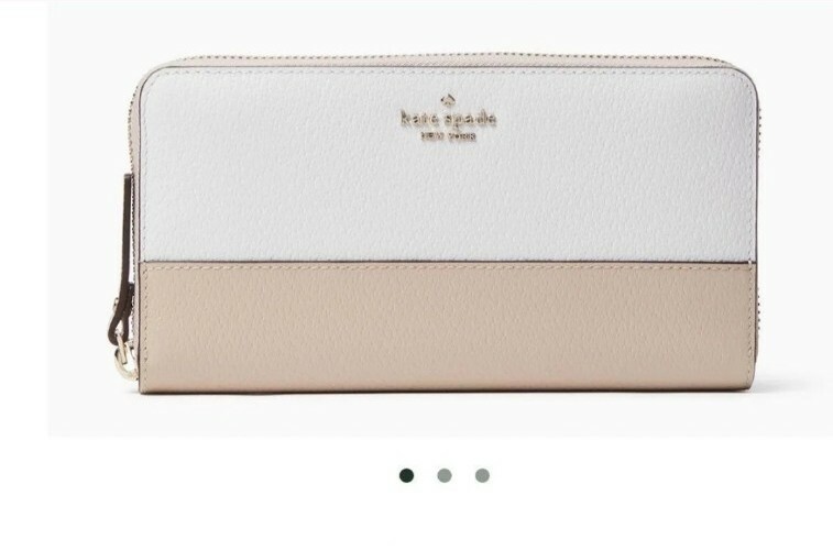 NWT Kate Spade Grove Street Neda Wallet Zipper Around Warm Beige