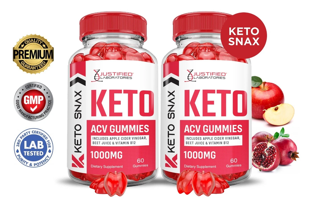 Keto Snax ACV Gummies 1000MG Apple Cider Vinegar 120 Gummys | eBay