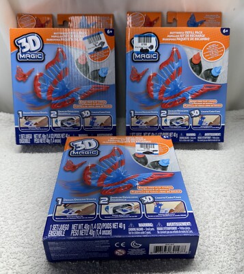 3 Butterfly REFILL Pack Sets 3D Magic Kit Gels Molds Stencils Tech US1