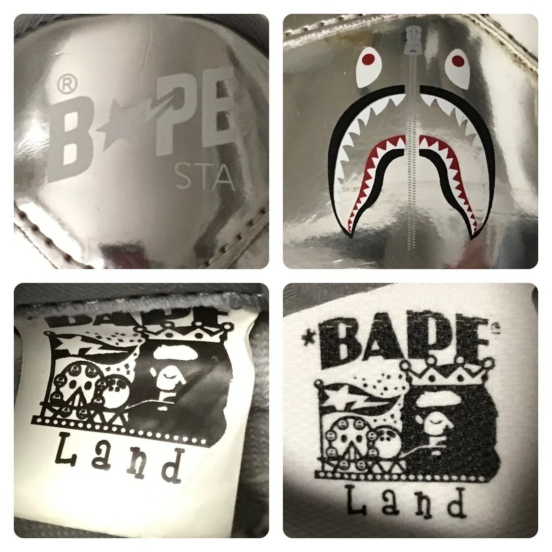 2010 Shark Silver Foil BAPE STA sneakers a bathing ape NIGO US 9