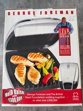 George Foreman Lean Mean Fat Reducing Grilling Machine 1st Original, Vintage NEW