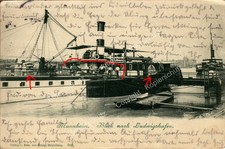 Mannheim Rhein Hafen Dampfer Schiff Matrosen Güterschiff 1905 gel.