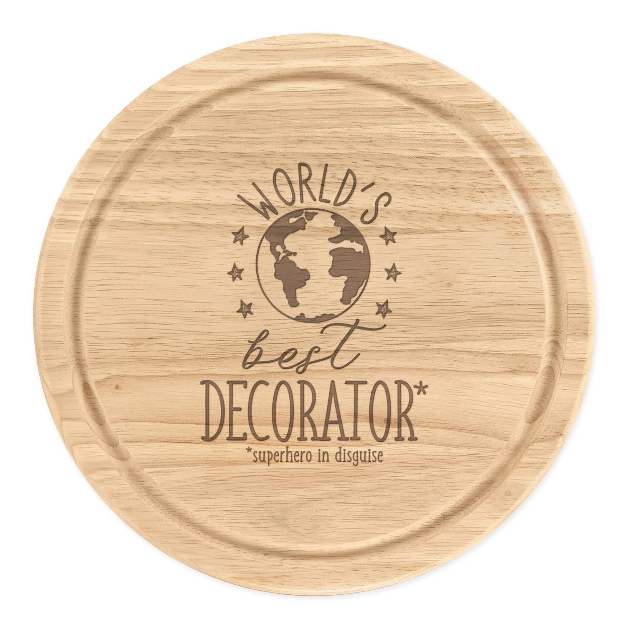 World's Best Decorator Round Chopping Cheese Board Favourite Painter Dad Funny