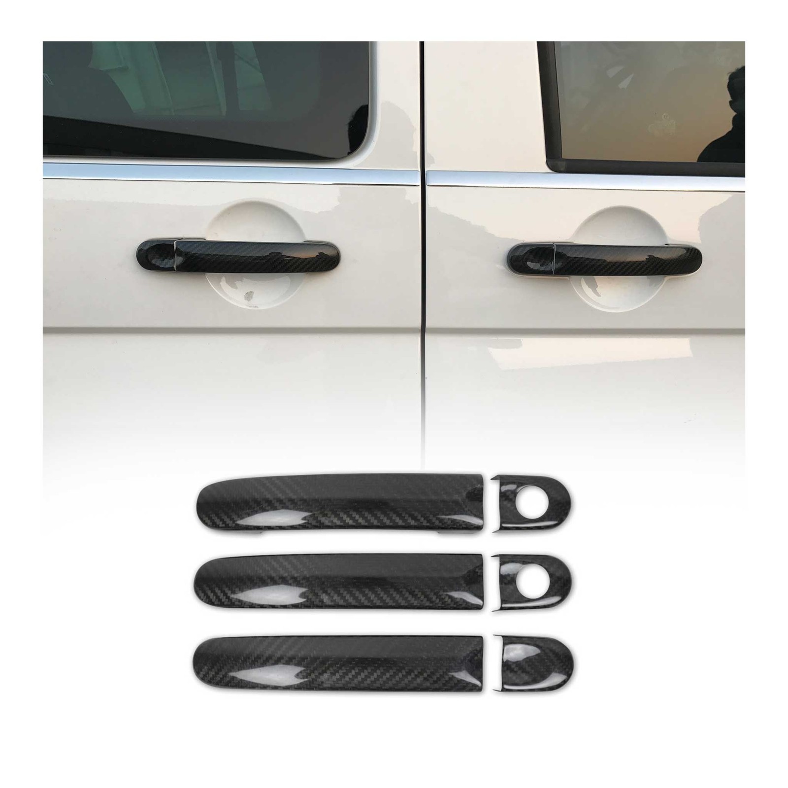 Coque de poignée de porte VW Transporter T5 accessoire van aménagé carbone 6x