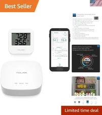 Smart Wireless Temperature & Humidity Sensor (-22 to 158°F) with Hub Included