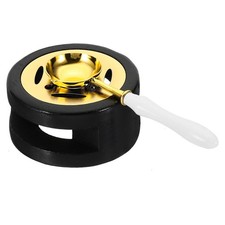 Wax Stamp Seal Kit, Wax Seal Warmer with Melting Spoon Melt Stove, White, Black