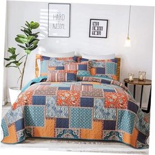 Cotton Quilts Queen Size, Cotton Queen Quilt QUEEN 90 98 in E Country Orange