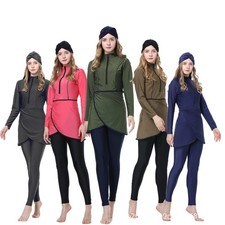 3-Teiler Damen Burkini Modest Swimwear, UV-Sc...