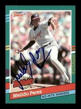 Melido Perez Autographed Signed 1991 Donruss Card #BC-13 Chicago White Sox