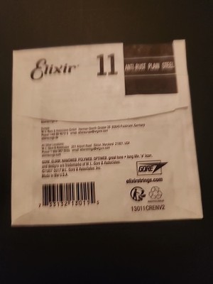 1 X Elixir Single String Replacement 011 E-Guitar - Anti-Rust Plain Steel