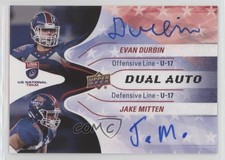 2017 Upper Deck USA Football U17 Dual Autos Evan Durbin Jake Mitten Auto 0w6