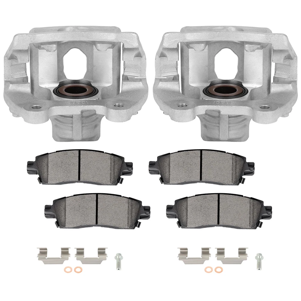 Rear Left Right Brake Calipers Brake Pads Set 6Pcs For 2007-2016 GMC Acadia Foto 2 de 4