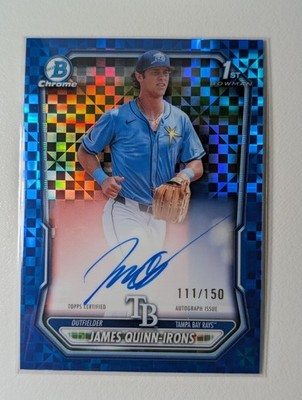 2026 Topps Bowman Chrome James Quinn-Irons Blue X-fractor /150 Auto #CPA-JQU
