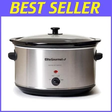Effortless Cooking: 8.5 Quart Stainless Steel Slow Cooker with 3 Settings