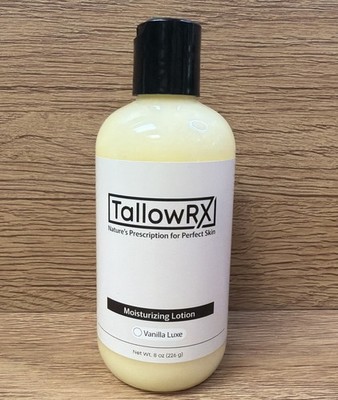 Tallow RX/Moisturizing Loition Grass Fed, Jojoba Oil, Vitamin E Vanilla Luxe 8oz