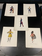 Lot de 6 estampes régimentaires britanniques vintage originales bar pub bière publicité