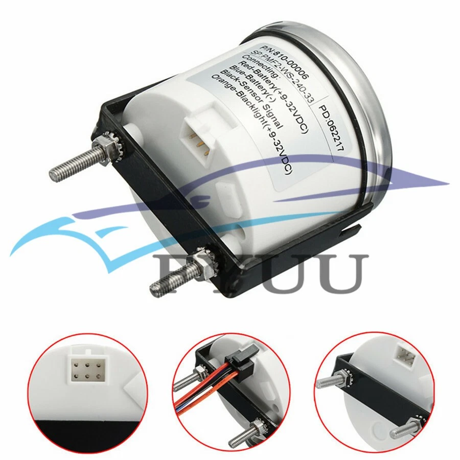 Indicador de nivel de combustible redondo 240-33 ohmios para coche SUV barco marino 2" 52 mm Foto 3 de 4