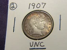 1907 Barber quarter in uncirculated condition