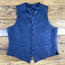 Men  s Navy Blue Tailored Waistcoat 5 Button Slim Fit Smart Formal Vest S M