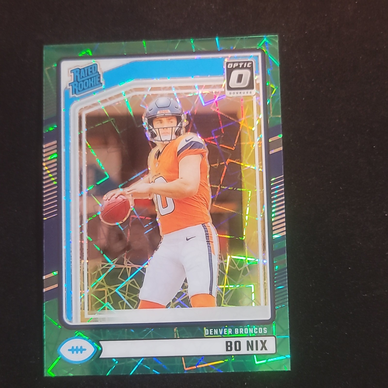 2024 Donruss -Bo Nix #369 Optic Preview Green velocity Prizm (RC) ssp Rc