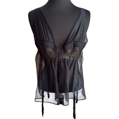 Chantal Thomass Victoria s Secret Corset Lingerie Size 34C Bra Black Lace Mesh