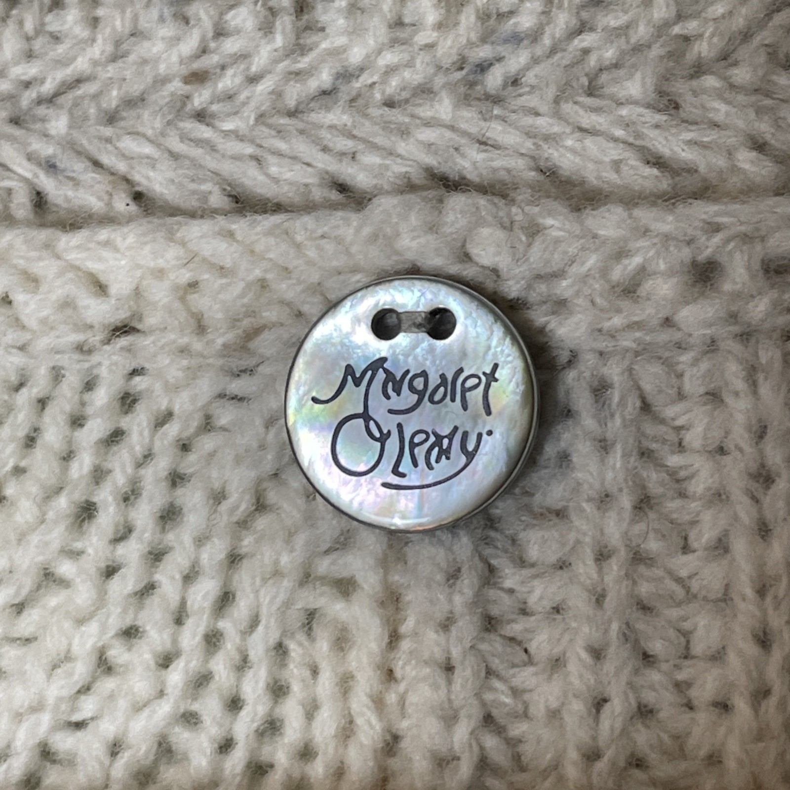 Margaret O’Leary Sweater Medium Patchwork cable k… - image 3