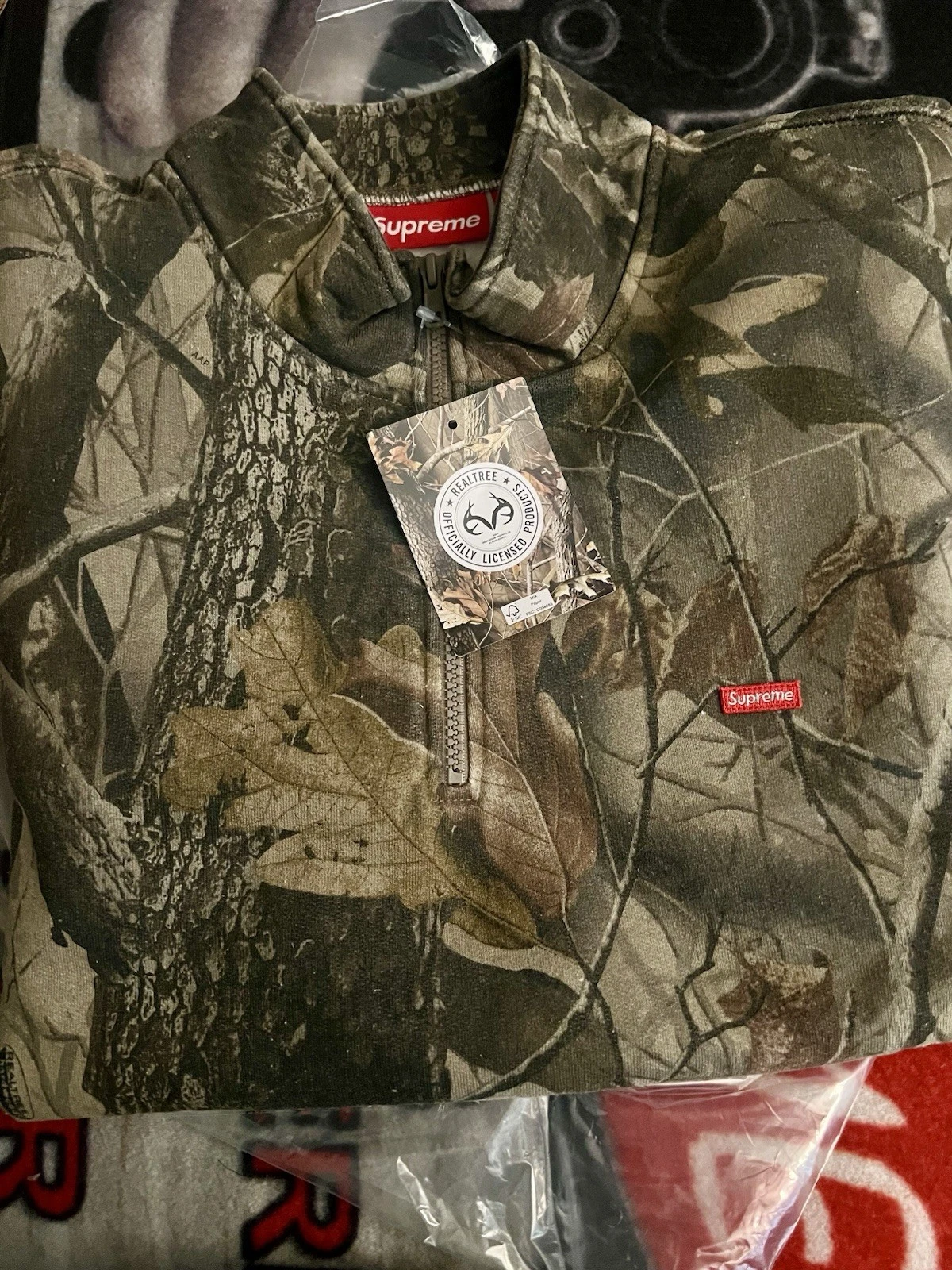 Pull demi zip Supreme petite boîte Realtree Hardwoods camouflage taille XL