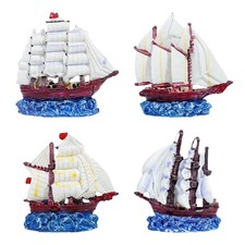 Aquarium Shipwreck Sail Boats Decorations Fish Tanks Landscape Supplies
