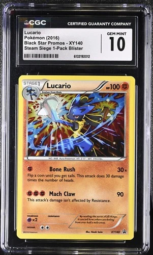 CGC 10 LUCARIO XY140 STEAM SIEGE 1-PACK BLISTER POKEMON GEM MINT