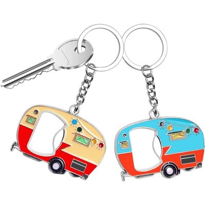 2er Edelstahl Flaschenöffner Schlüsselanhänger Camping Wohnmobil lustig