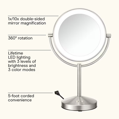 ConAir Reflections LED Lighted Magnifying Mirror Free Standing or Hanging