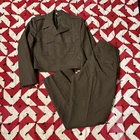 Vintage U.S. Military Ike Jacket And Pants Mens 38R Green As Is WW2 Era