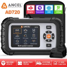 ANCEL AD720 OBD2 Scanner Diagnostic Tool ABS SRS Transmission Engine Code Reader