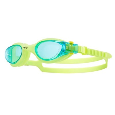 Schwimmbrille TYR Vesi Junior blau gelb Klasse B