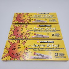 Cray-Pas Junior Artist 25 Color Oil Pastel Set Lot Of 3 Packages