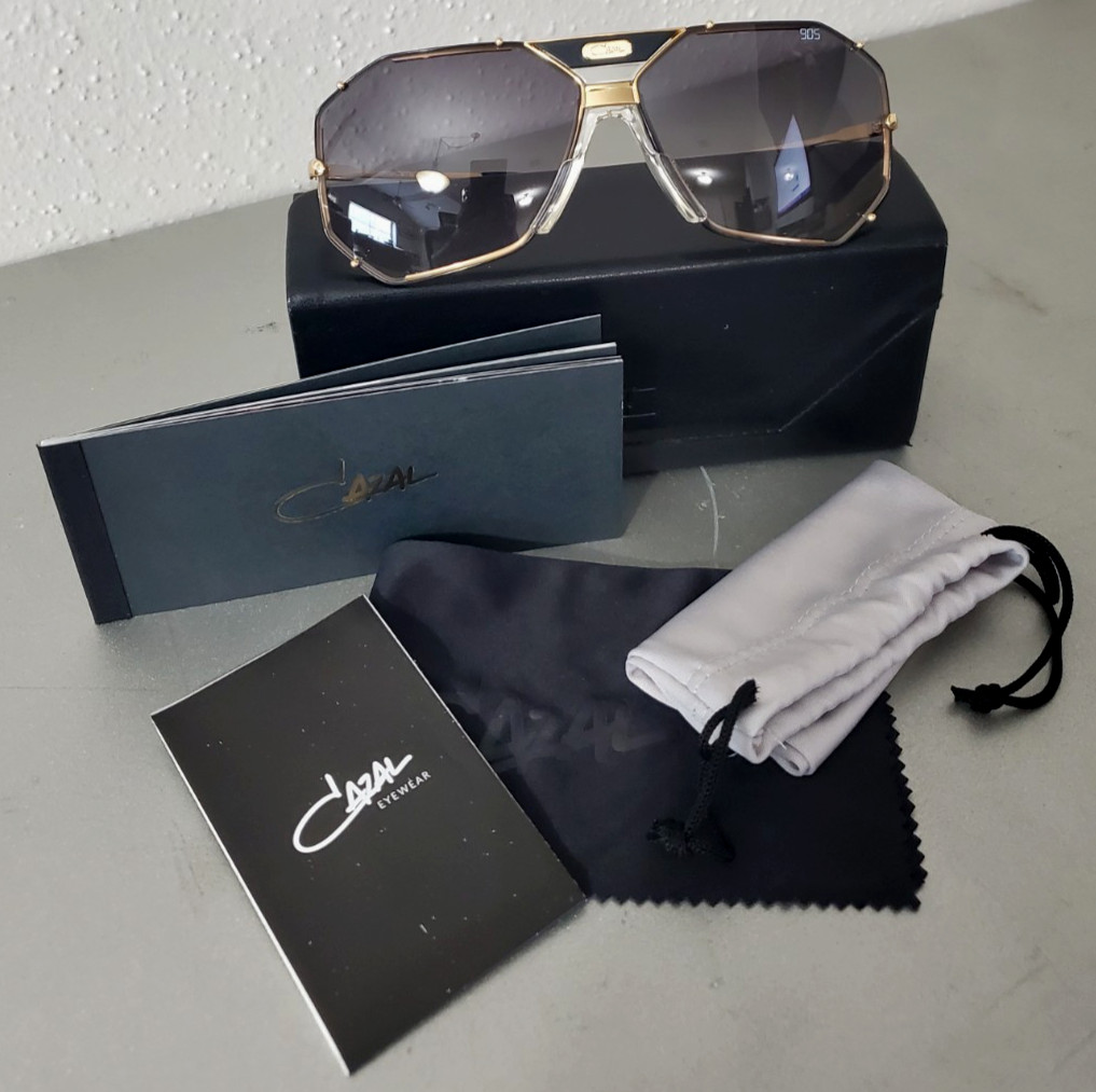 Cazal LENGEND 905 COL. 302 MENS SQUARE GOLD/BLACK Sunglasses (MADE IN GERMANY)