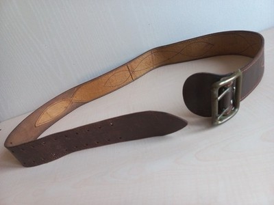Rare Officer's Leather Belt of the RKK USSR, Model 1932, 112 cm, 44 inches