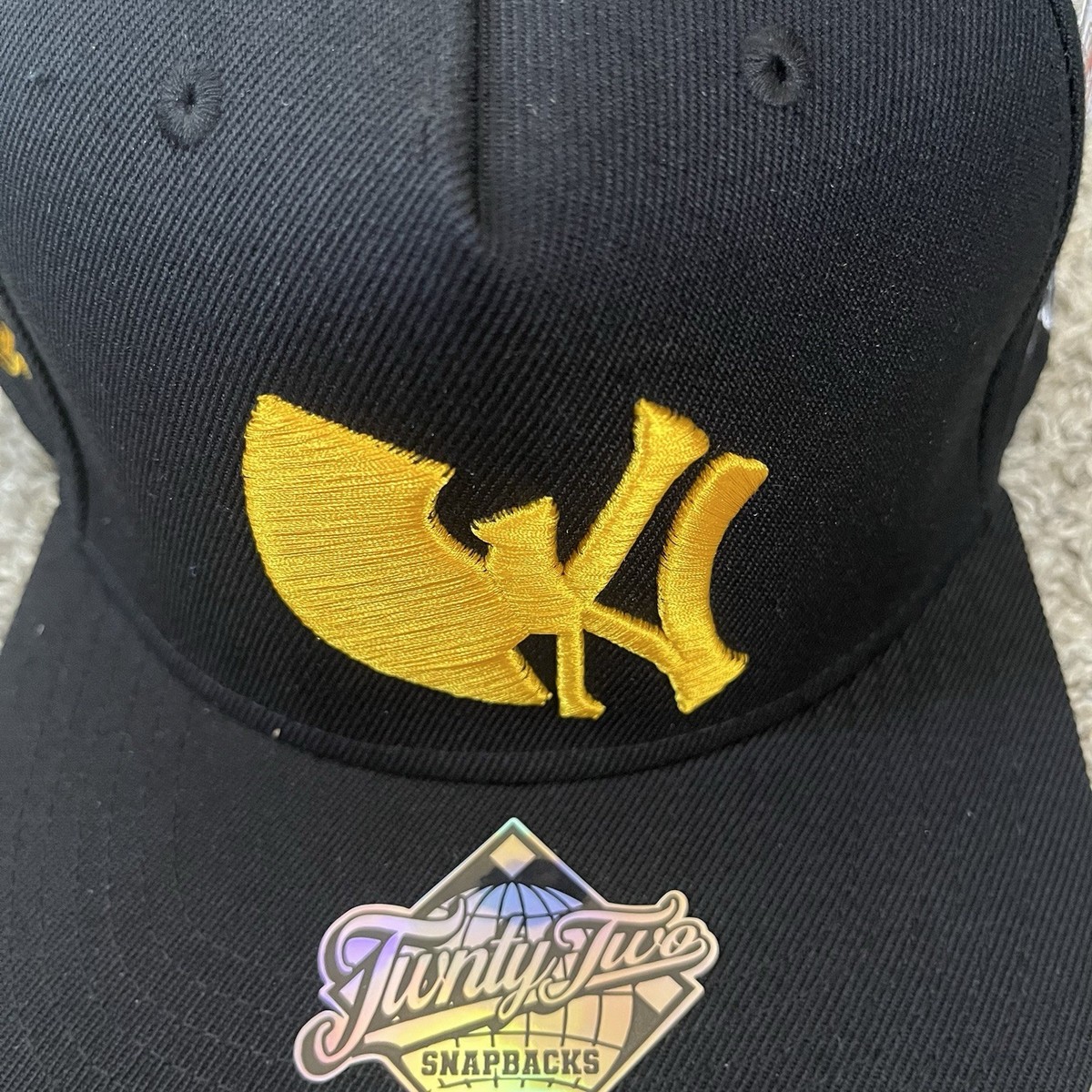 🔴Wu-Tang NY Yankees Hat Black Yellow WuTang Twnty Two Rza