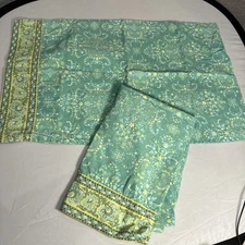 Amy Butler For Welspun  2 Green Floral Organic  Cotton Standard PILLOW CASES.