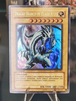 Yu-Gi-Oh Blue-Eyes White Dragon 1st Edition Lob-001 Ultra Rare Portuguese NM