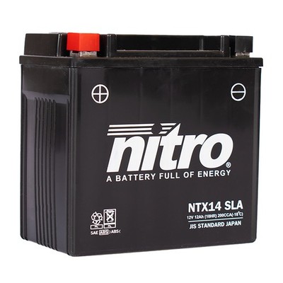 Nitro Batterie 12V 12AH YTX14-BS (für: Kawasaki VN 800 Drifter VN800CE 01-03 )
