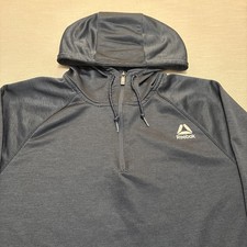 Reebok Crossfit Hoodie Men's Large 1/4 Zip Light Pullover Blue Gym Sport Style
