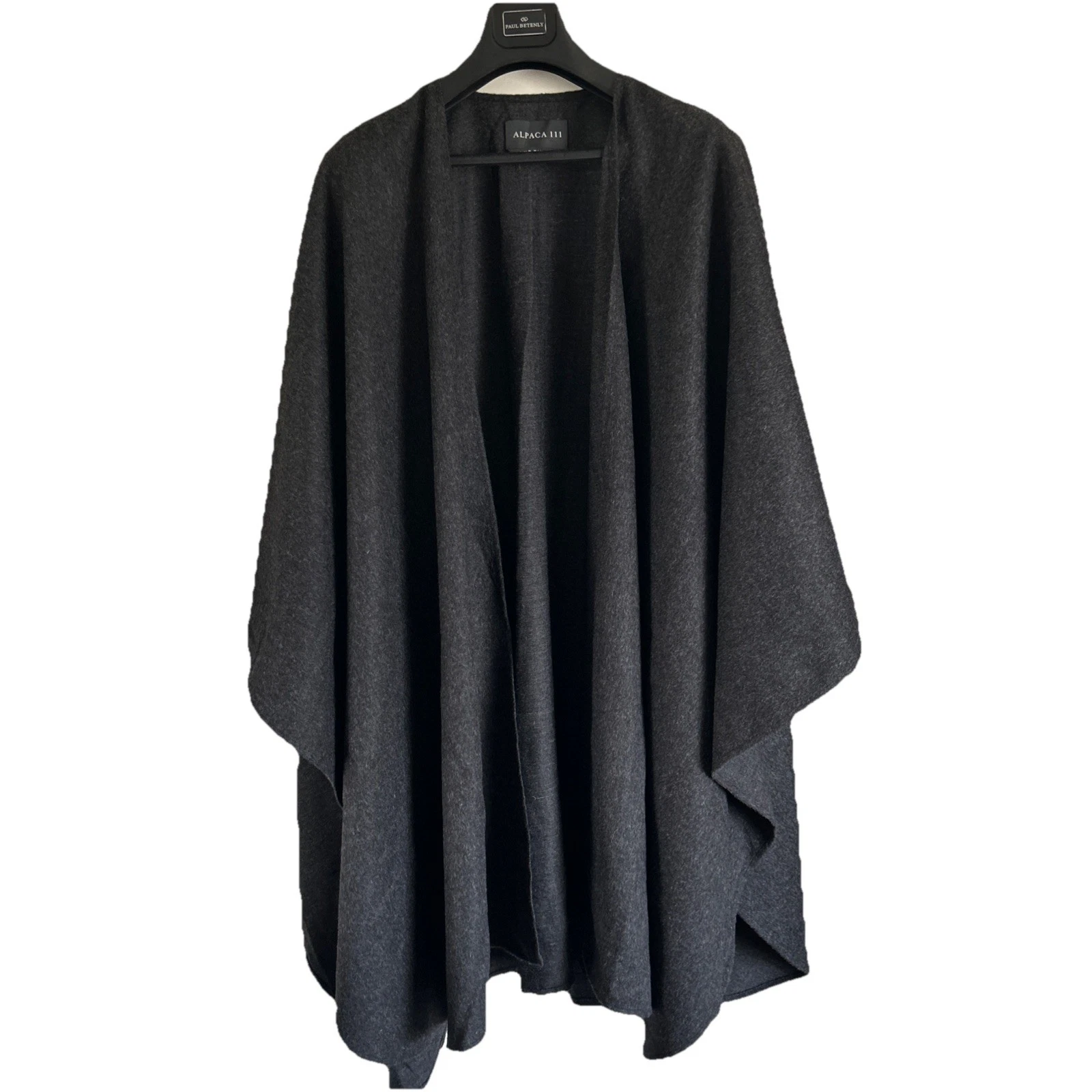 Alpaca 111 Women’s One Size Baby Alpaca Open Front Poncho Wrap Cape Slate Gray