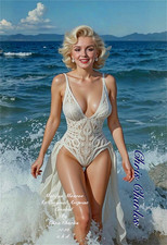MARILYN MONROE AN ORIGINAL ARTPRINT by Chris Charles A3 UHD  PORTRAIT