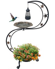 Solar Bird Bath for Outside, Vintage Metal Bath Bowl Standing Birdbaths with ...