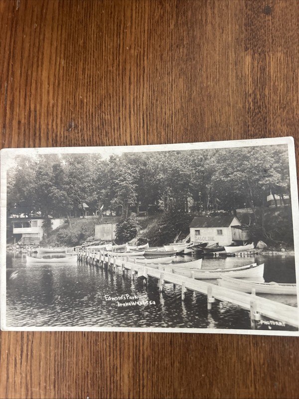 Real Lake Waubesa McFarland Edwards Park Boat Landing Prior To WWII Postcard