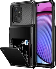 Vofolen for Moto G 5G 2023 Case Wallet Cover 4-Card Credit Card Holder Black 