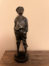 Antique Bronze Statue Mousse Siffleur By Polish V.Szczeblewski Original, Rare