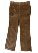 Vtg Retro 70s Tall Pants Brown Corduroy Regular Fit Straight Leg 36x35 SEARS